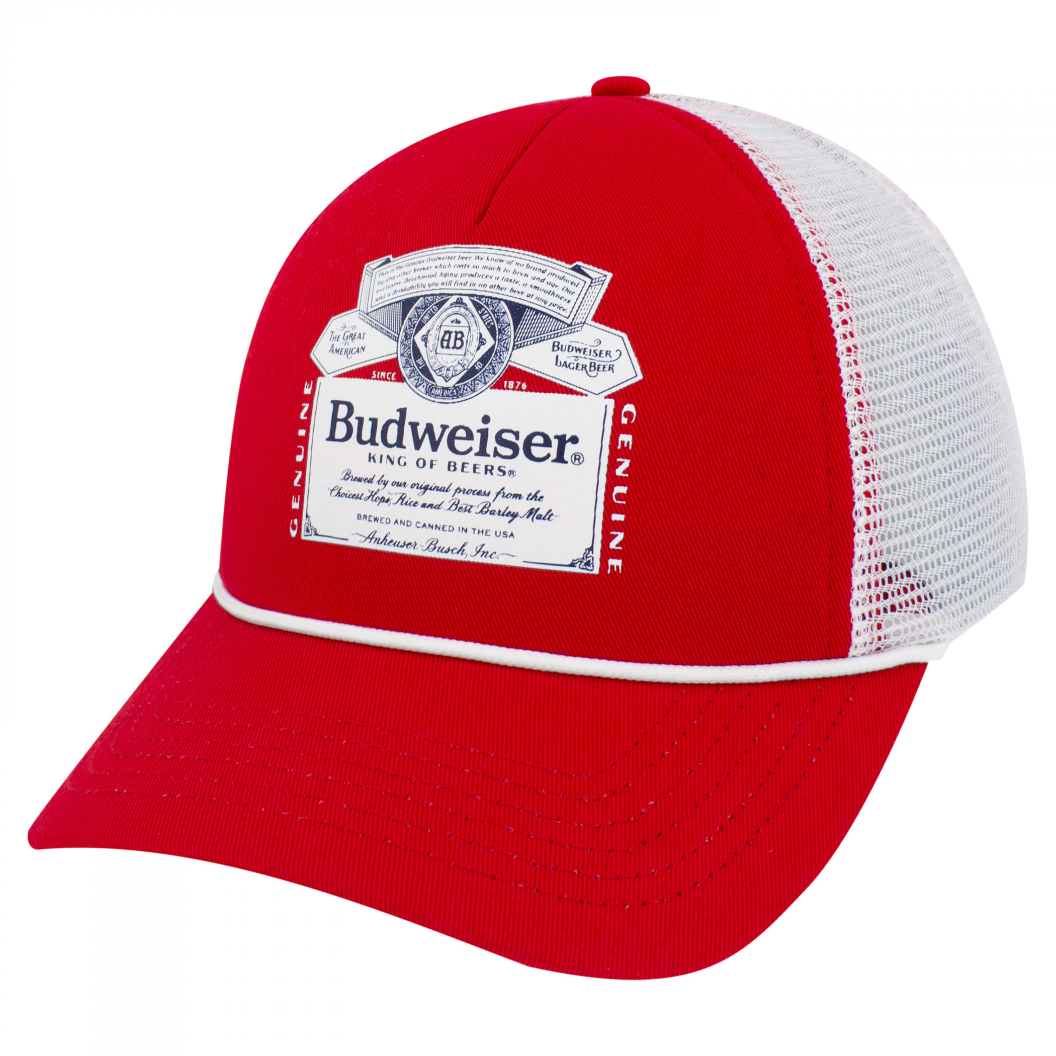 Budweiser Bottle Label Rope Trucker Hat